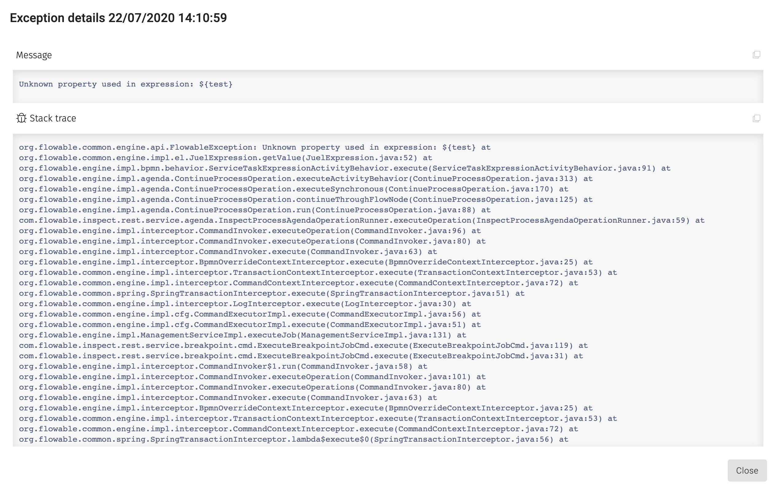 13 exception details