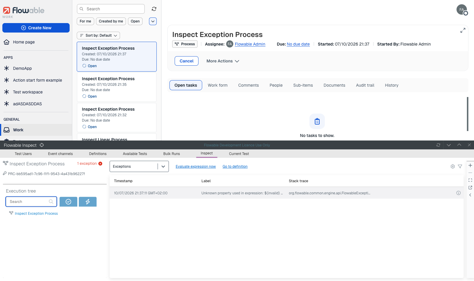 13 exception details