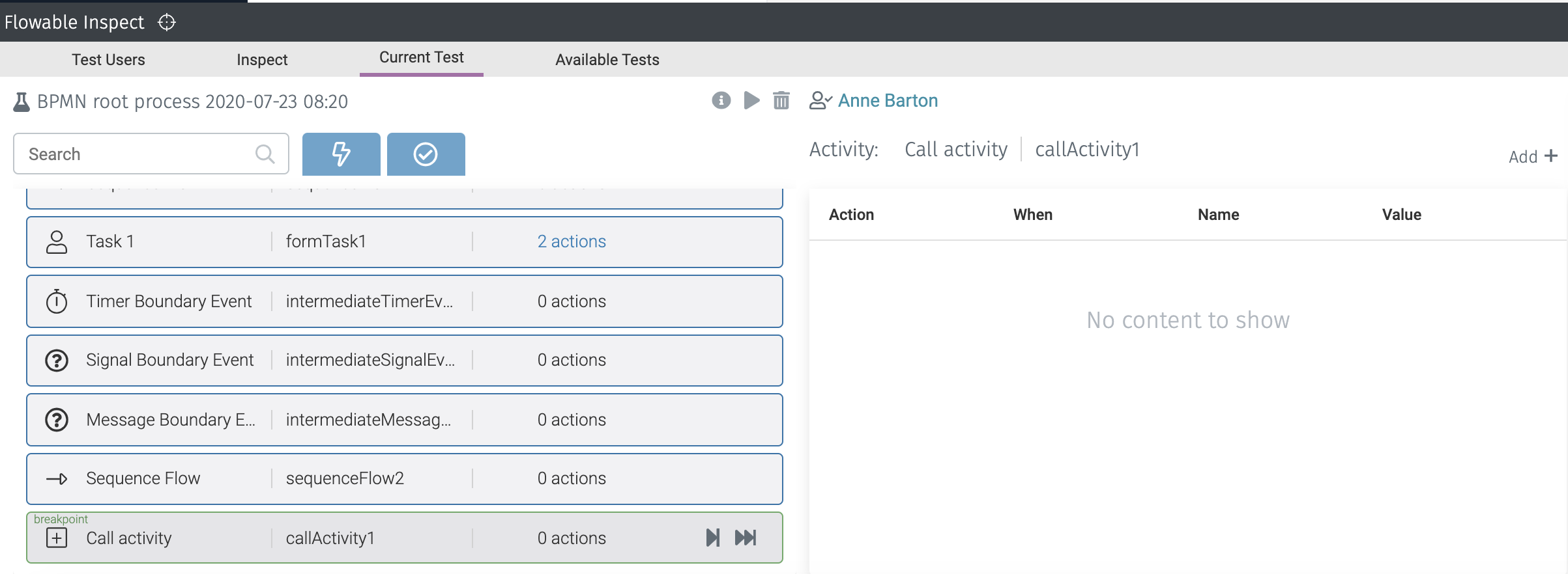 14 call activity breakpoint