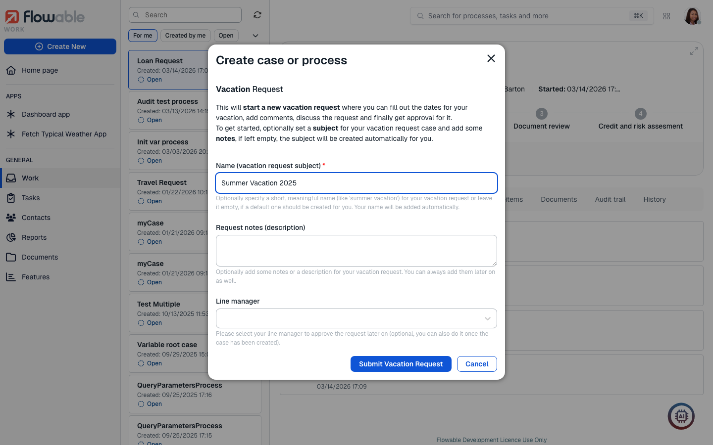 31 new work init form