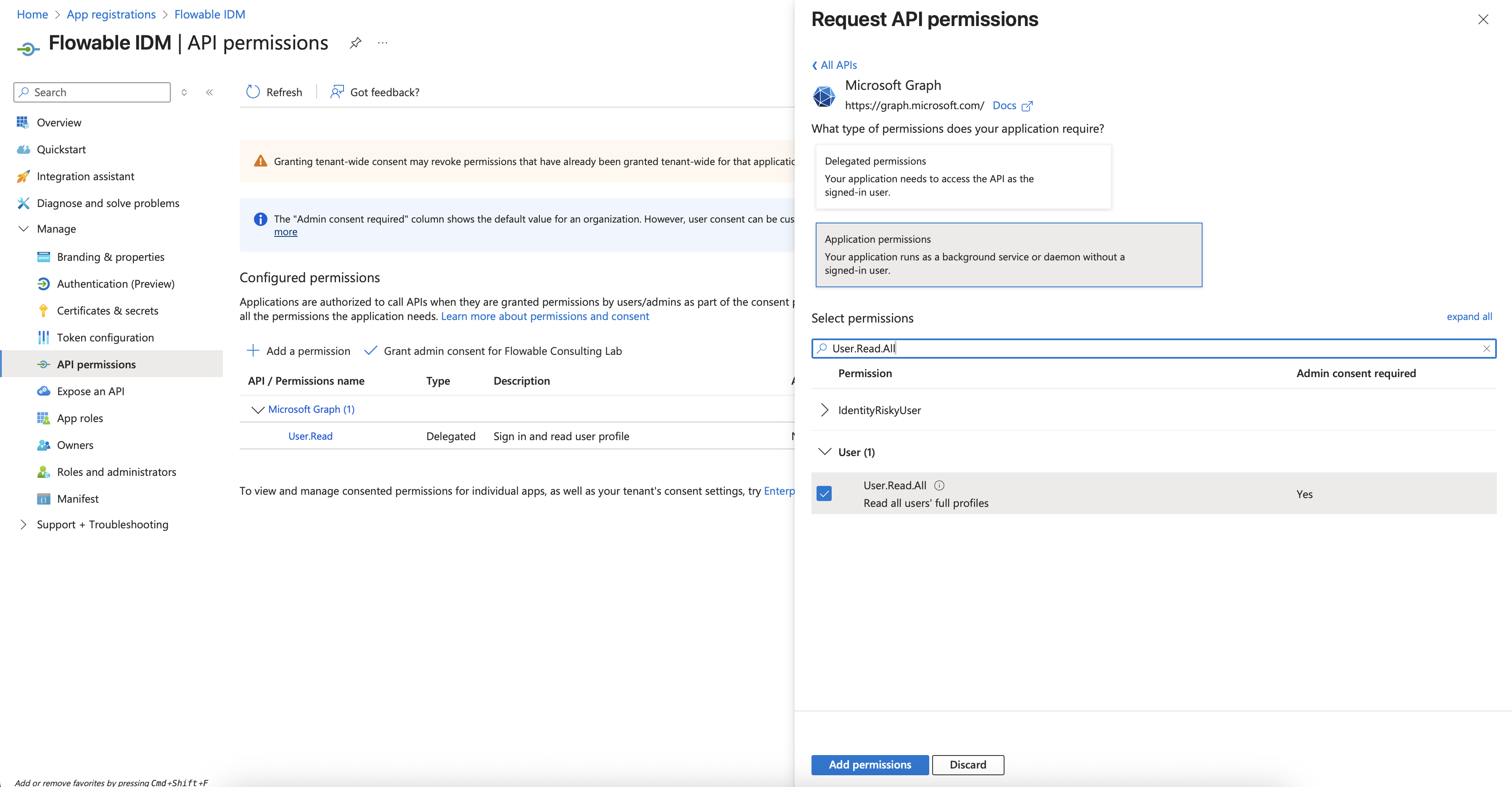 Image AppReg Permissions