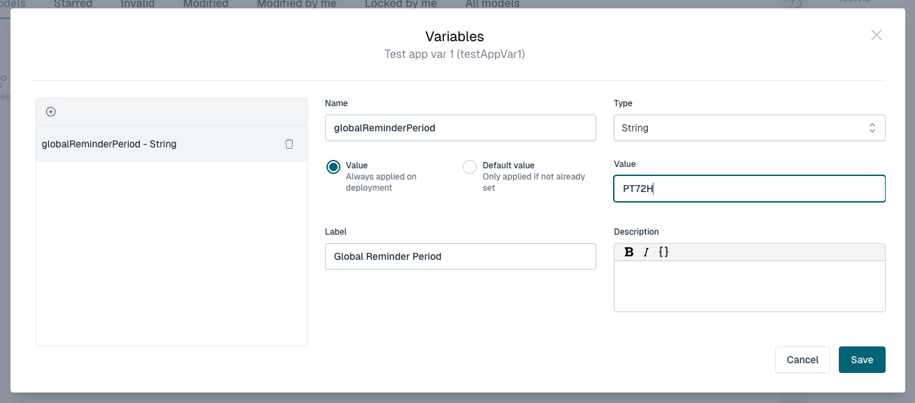 610 app variables