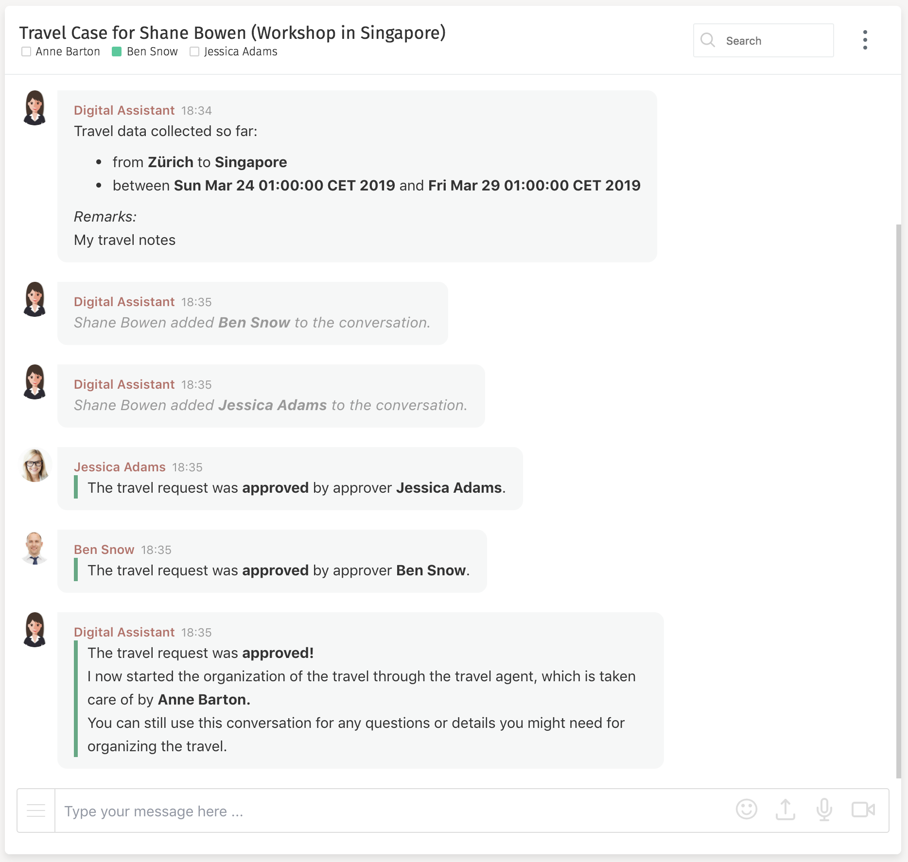 70 request approved message