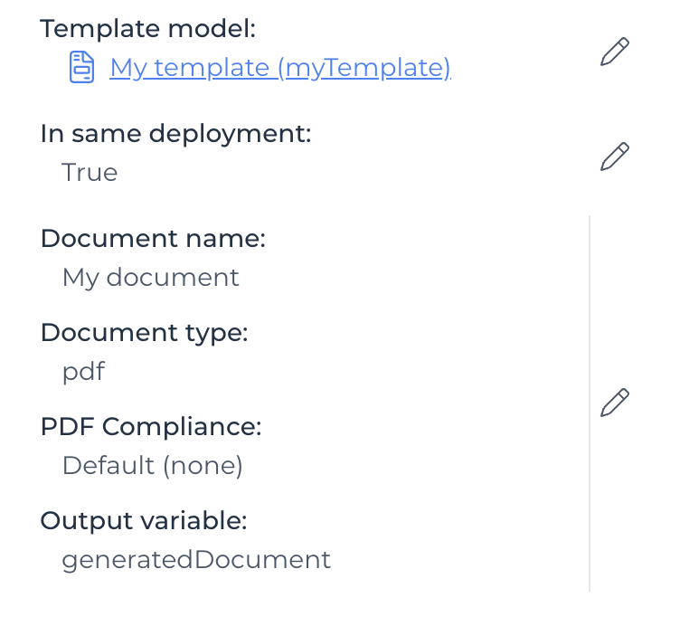 750 generate document configuration