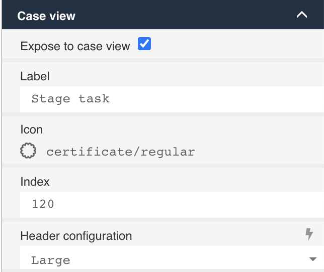 850 design expose to case view