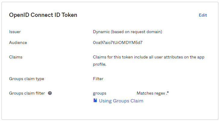 Add Groups Claim Filter