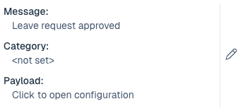 Audit message and category properties in the property panel