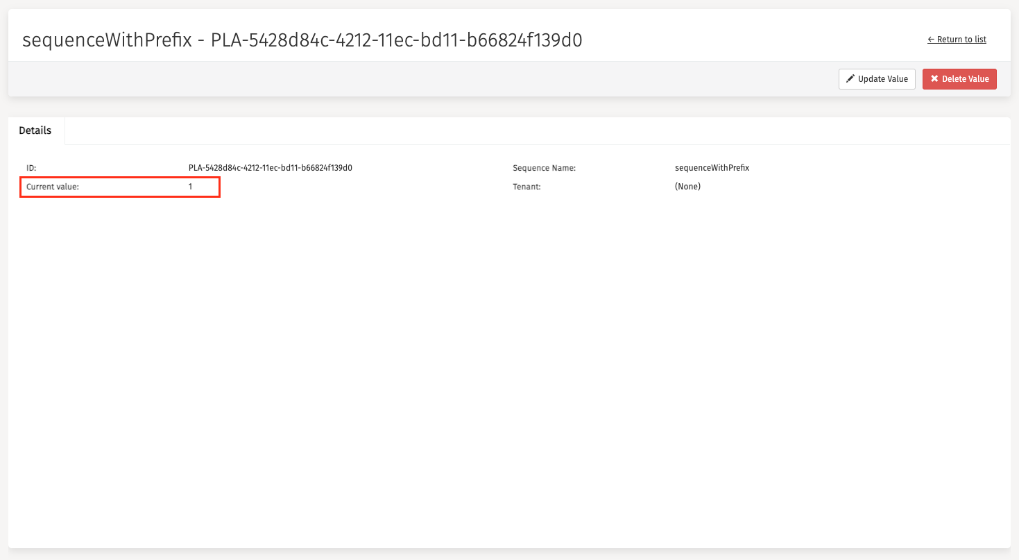 Sequence value details
