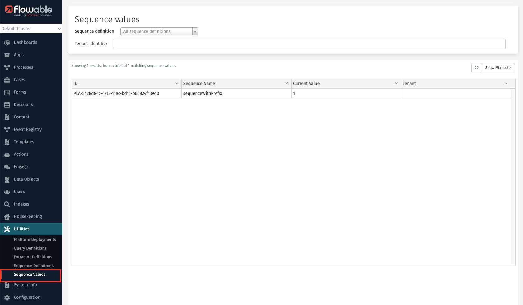 Sequence values in Flowable Control