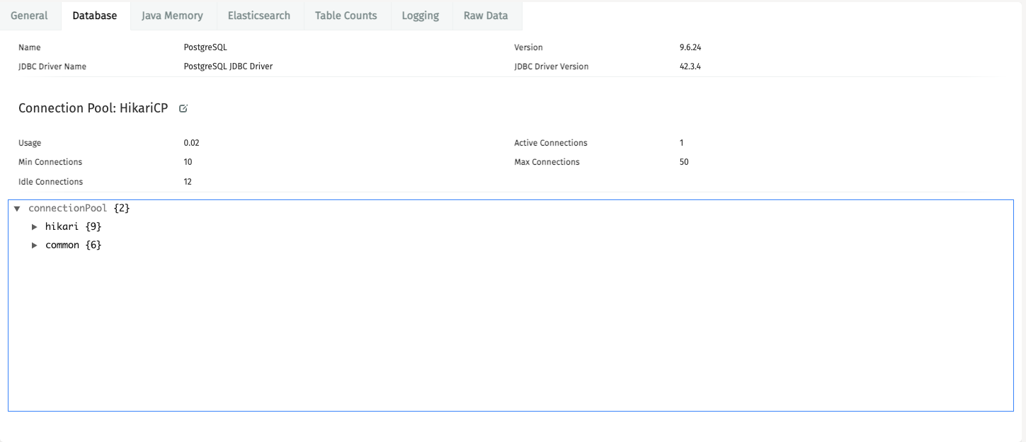 Database Information UI
