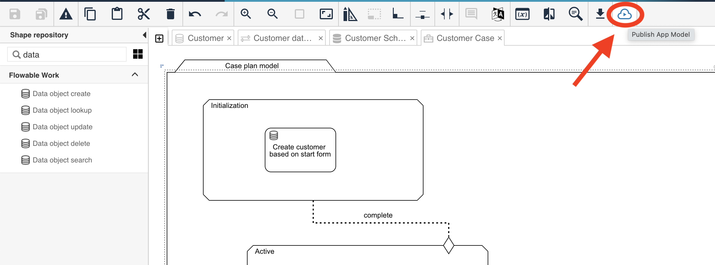 Data Object CMMN Example