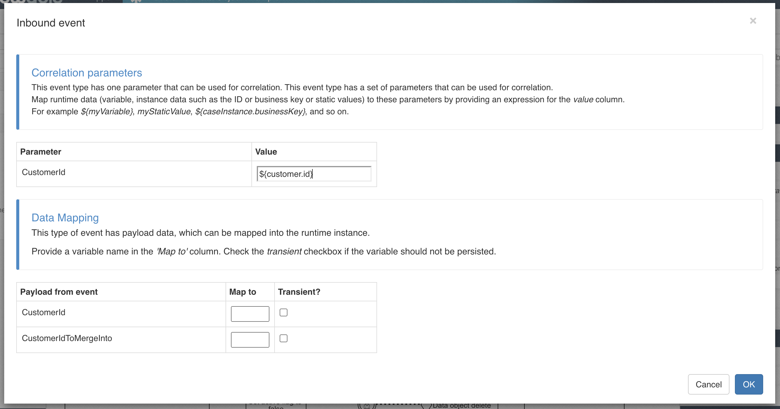 Data Object CMMN Example