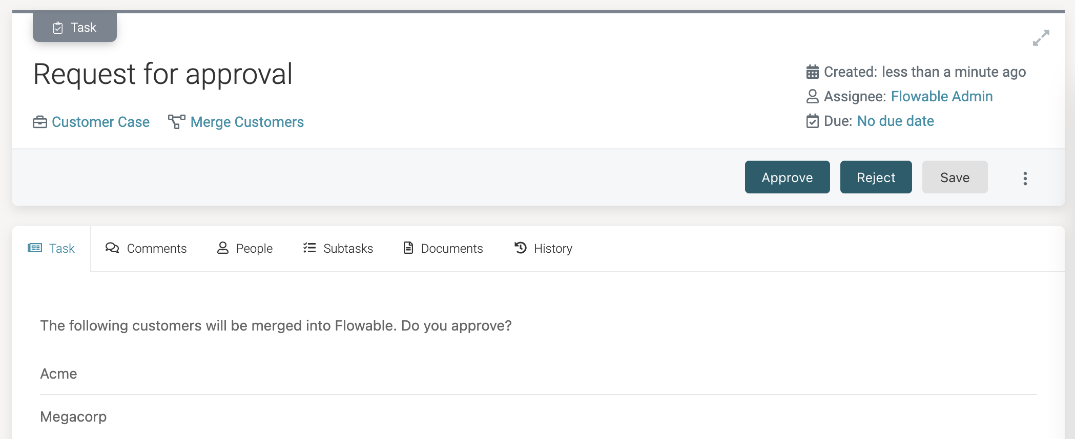 Data Object CMMN Example