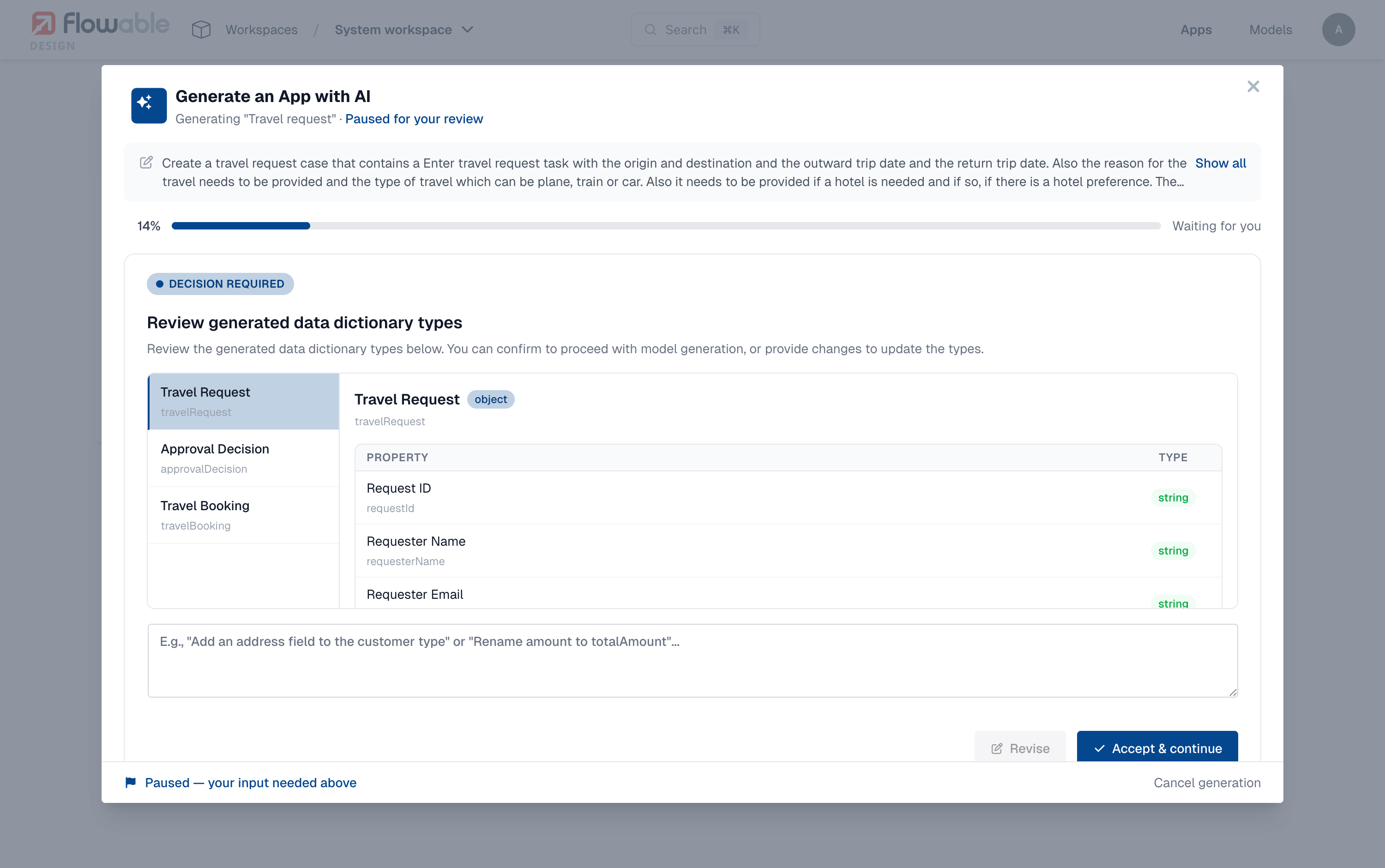Reviewing the generated data dictionary