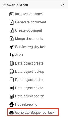 Generate Sequence Task in CMMN editor
