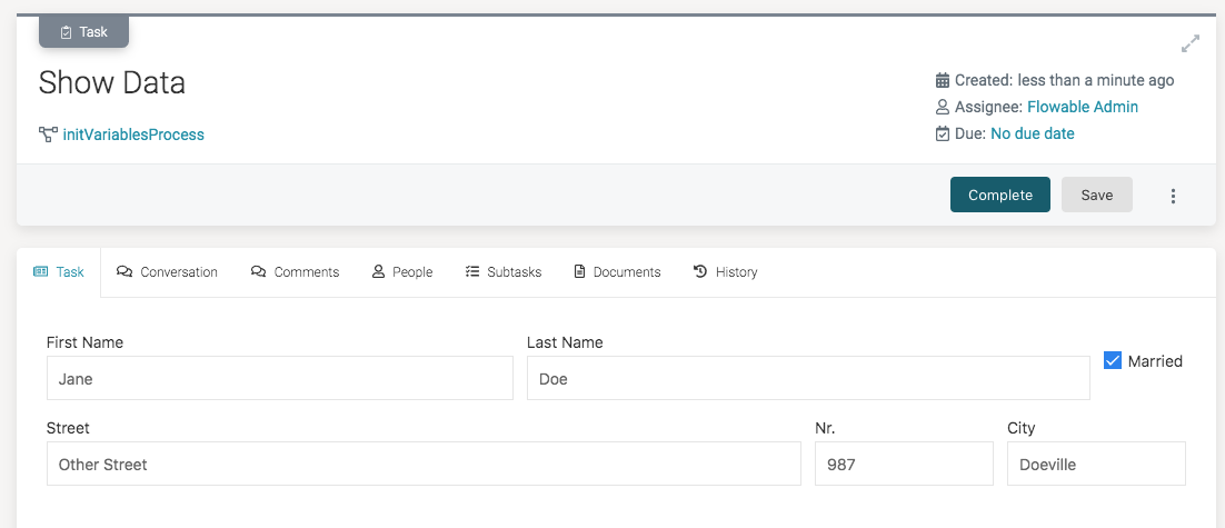 Init Variables Json Example Show Data
