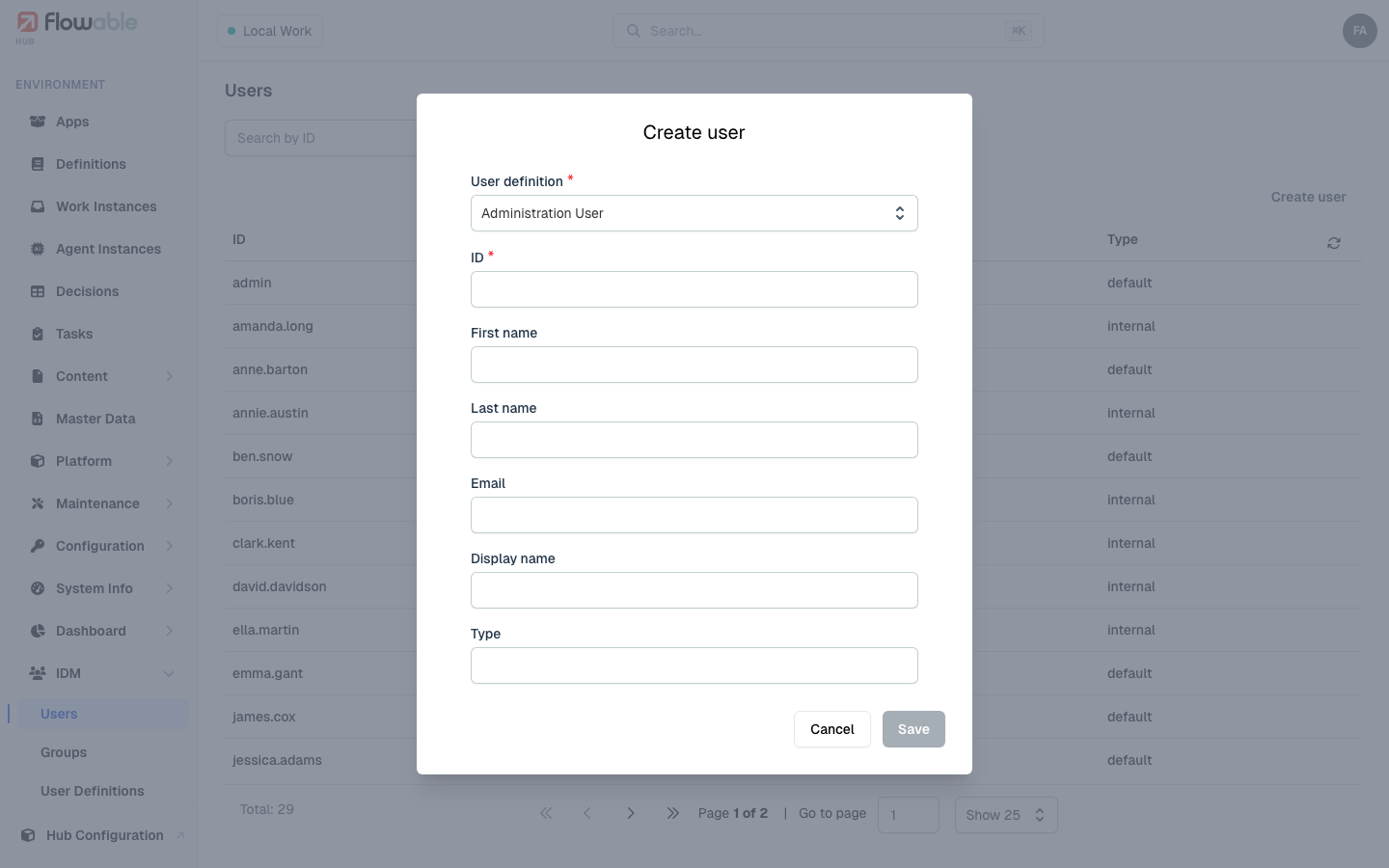 Creating a user
