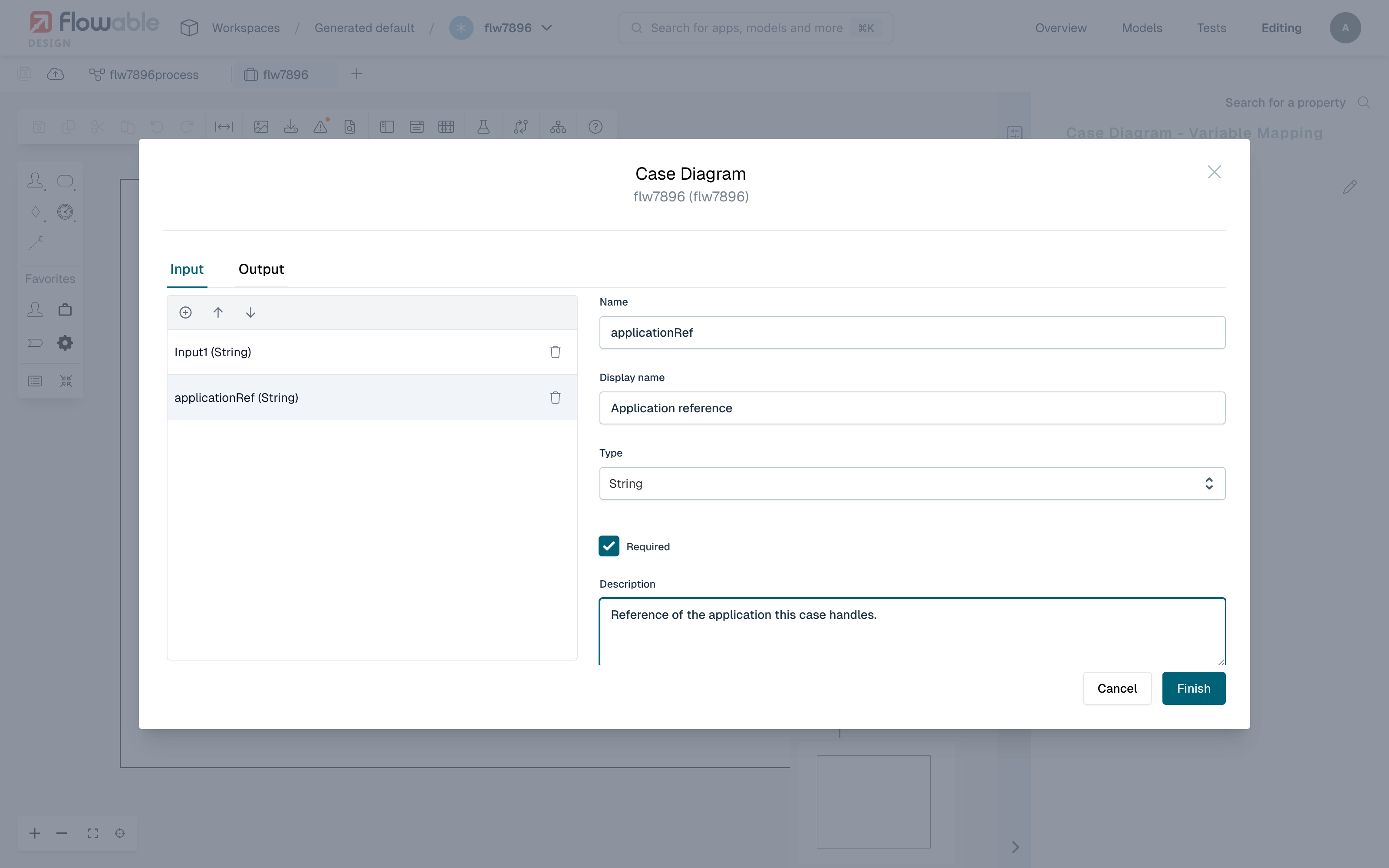 Editing the interface parameters