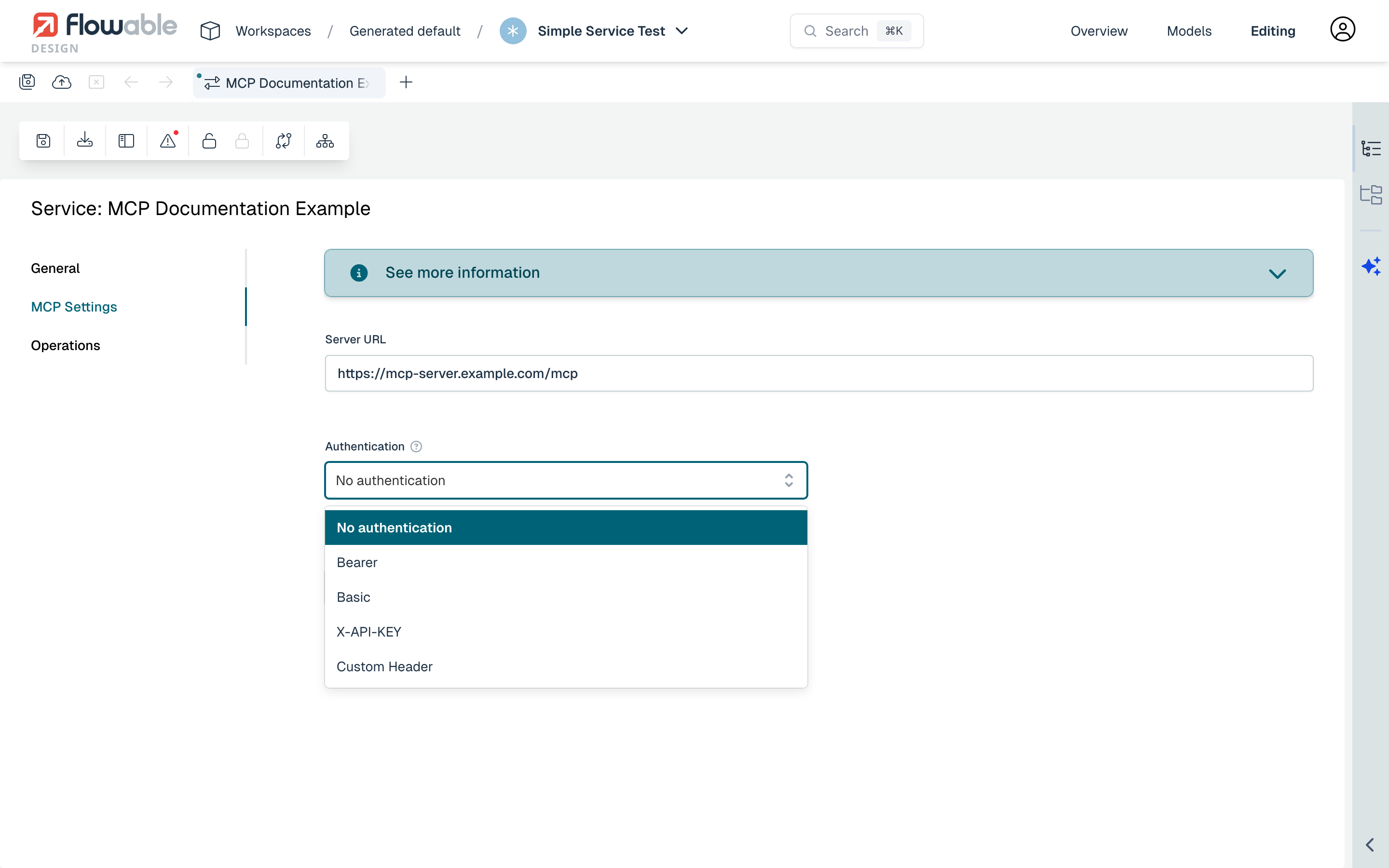 MCP Authentication Type Selection