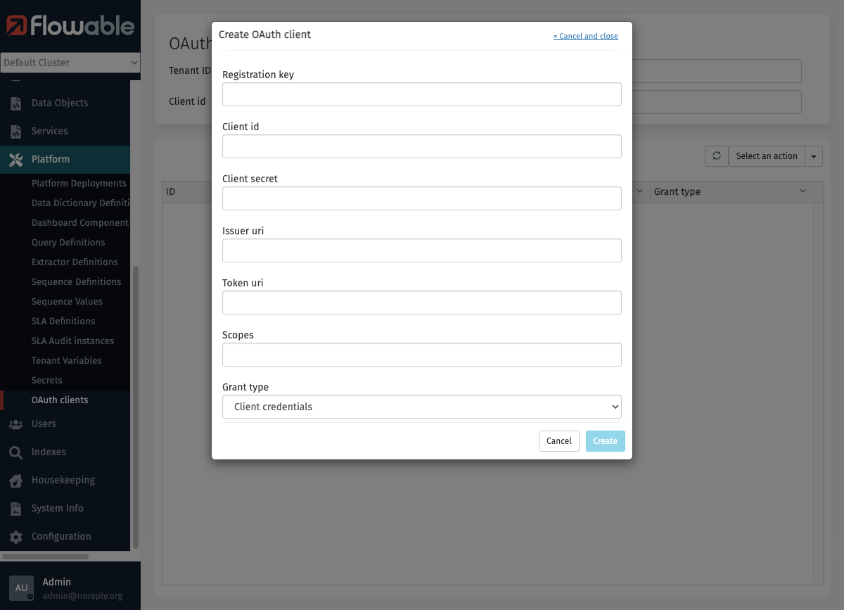 Create OAuth Client