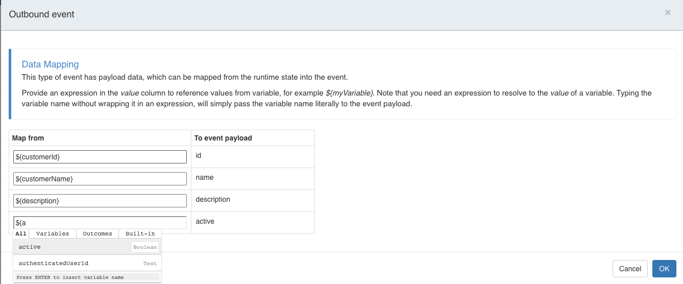 Outbound Event Mapping