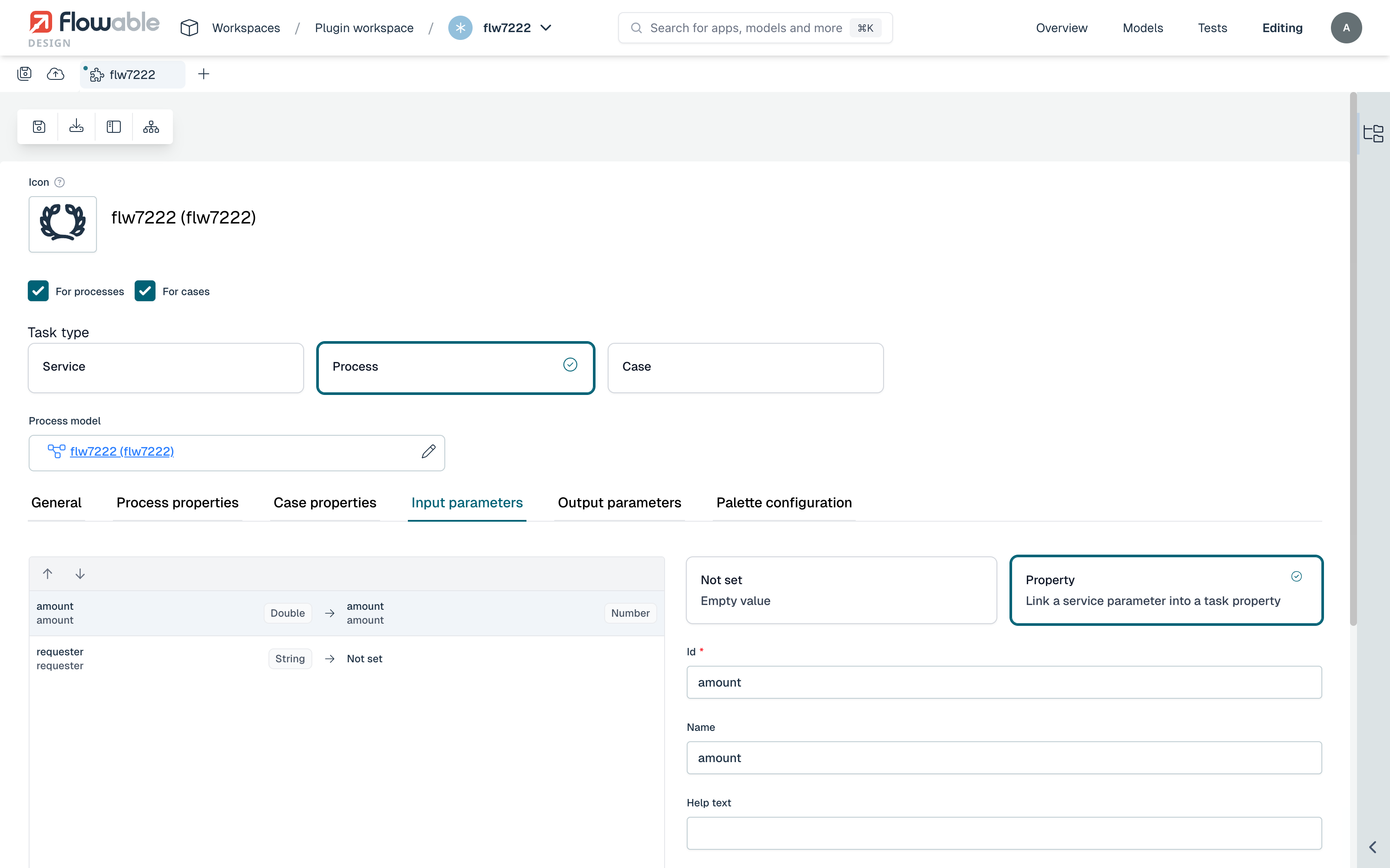 Exposing a plugin task input parameter