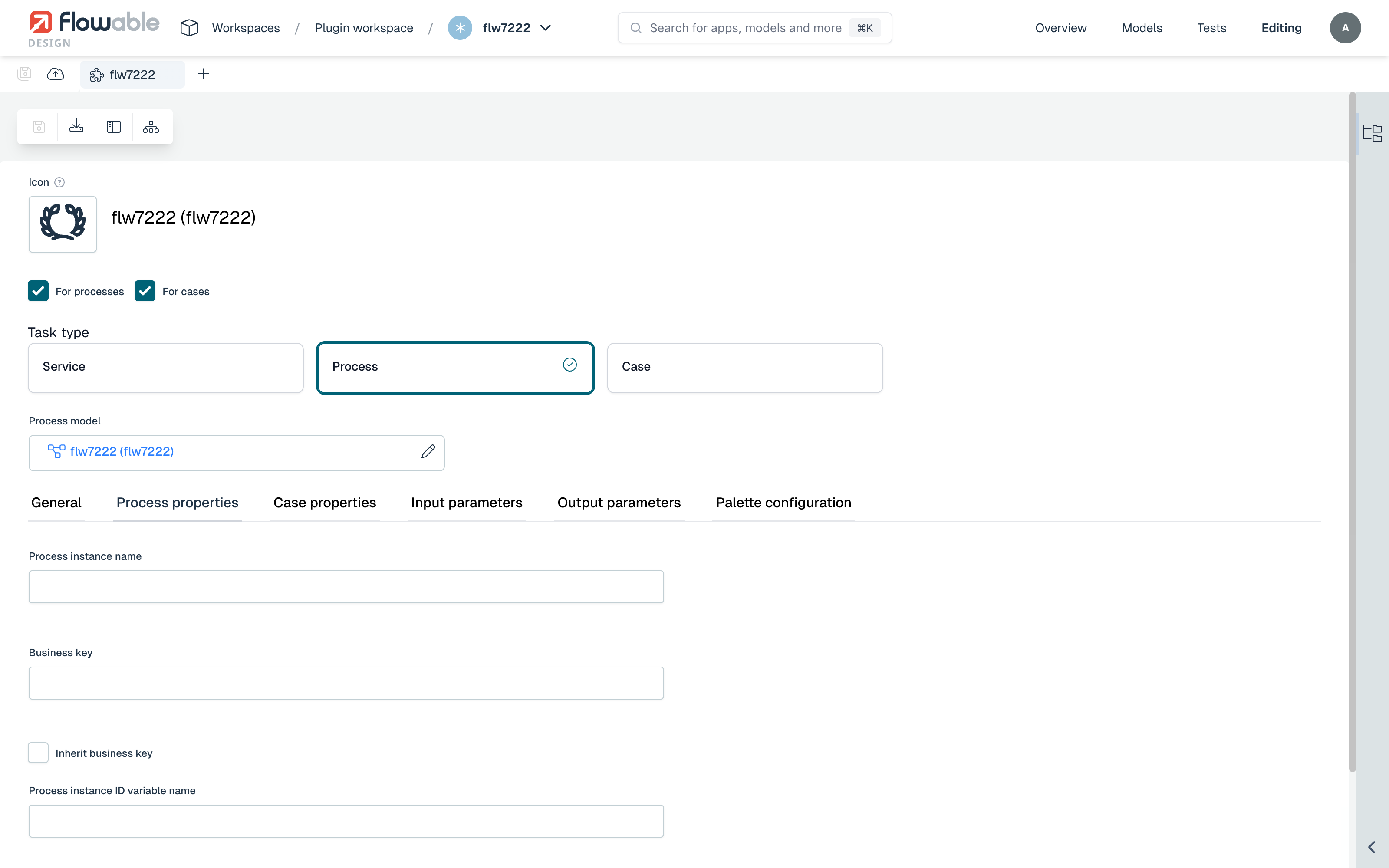 Plugin task process properties