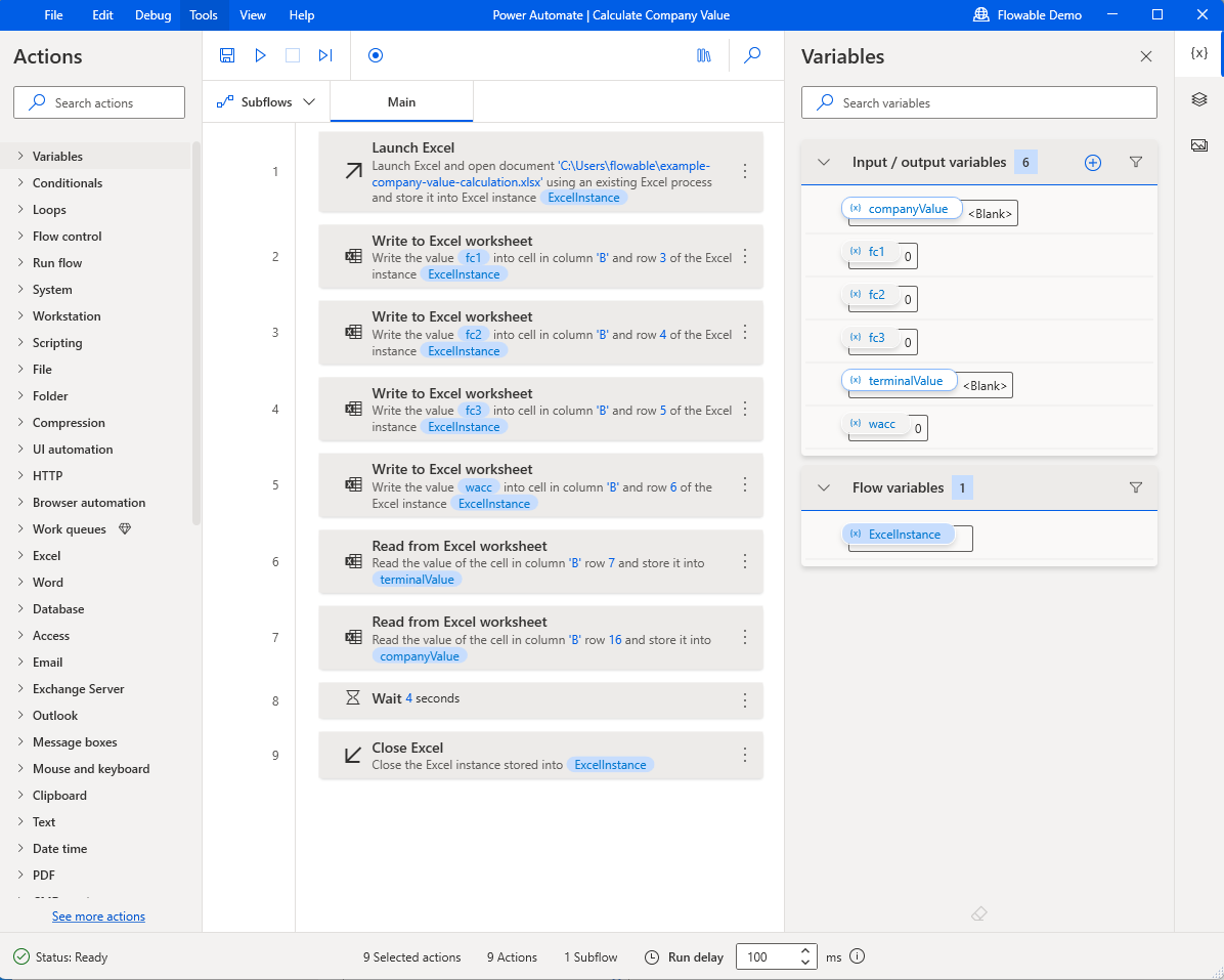 Power Automate example