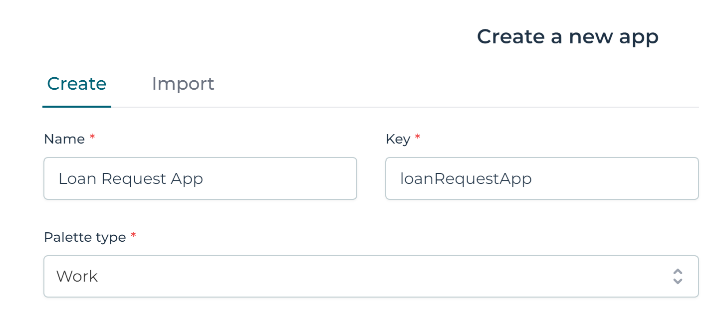 create loan request application