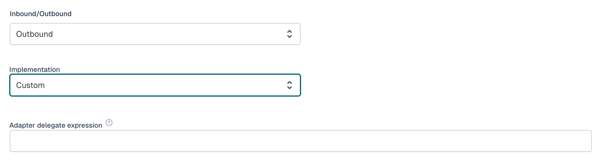 Custom Outbound Channel Technical Configuration UI