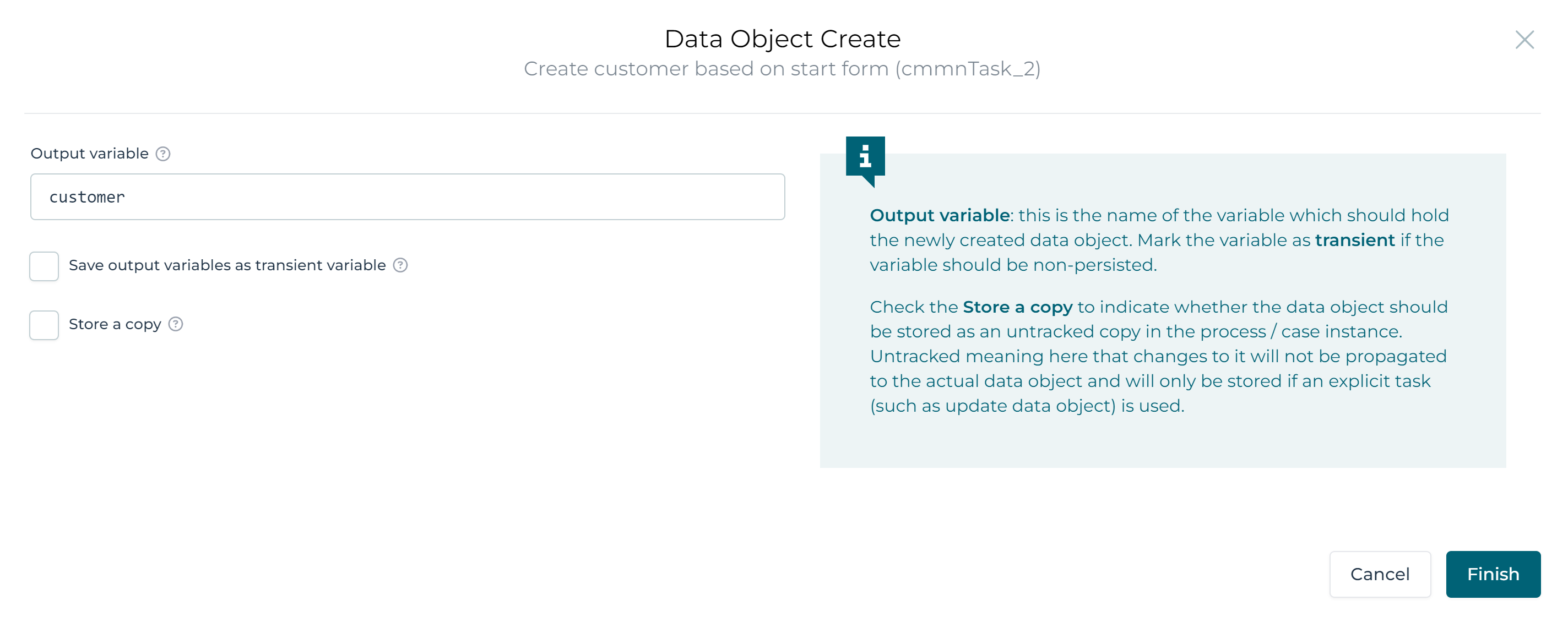 Data Object CMMN Example
