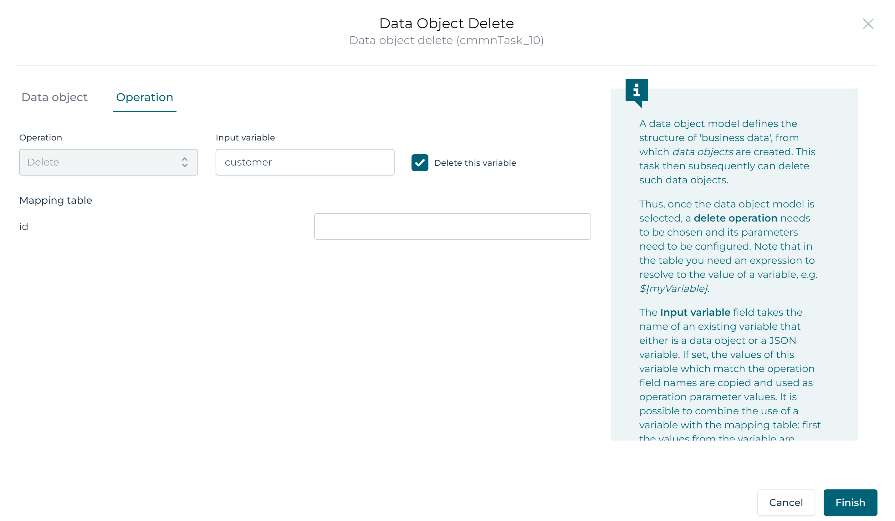 Data Object CMMN Example