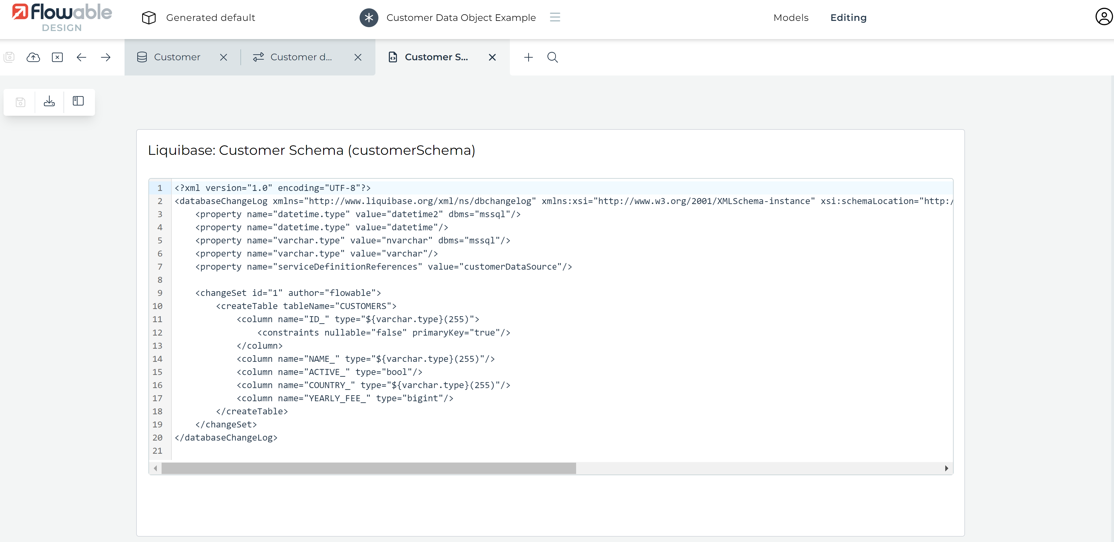 Data object database column mapping