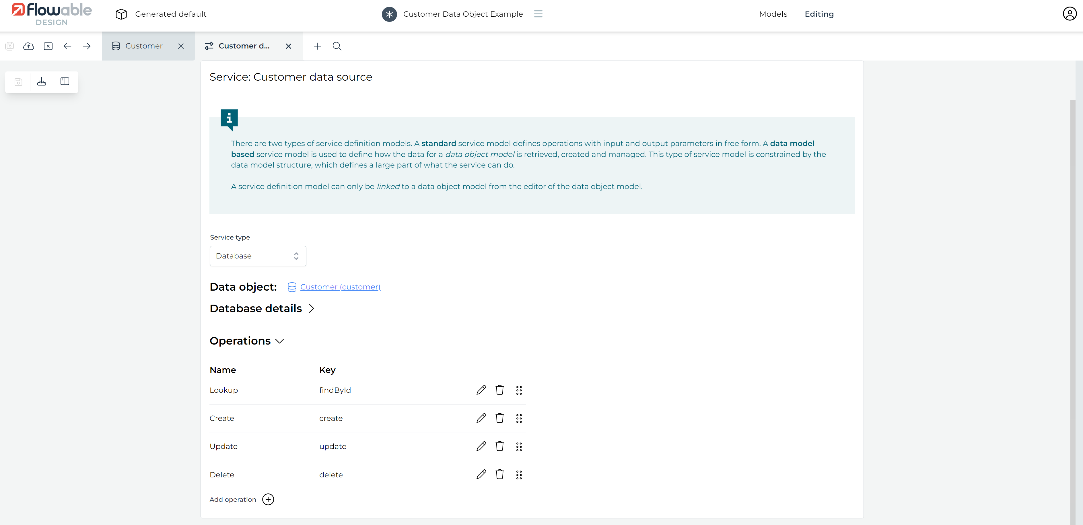 Data object new service model