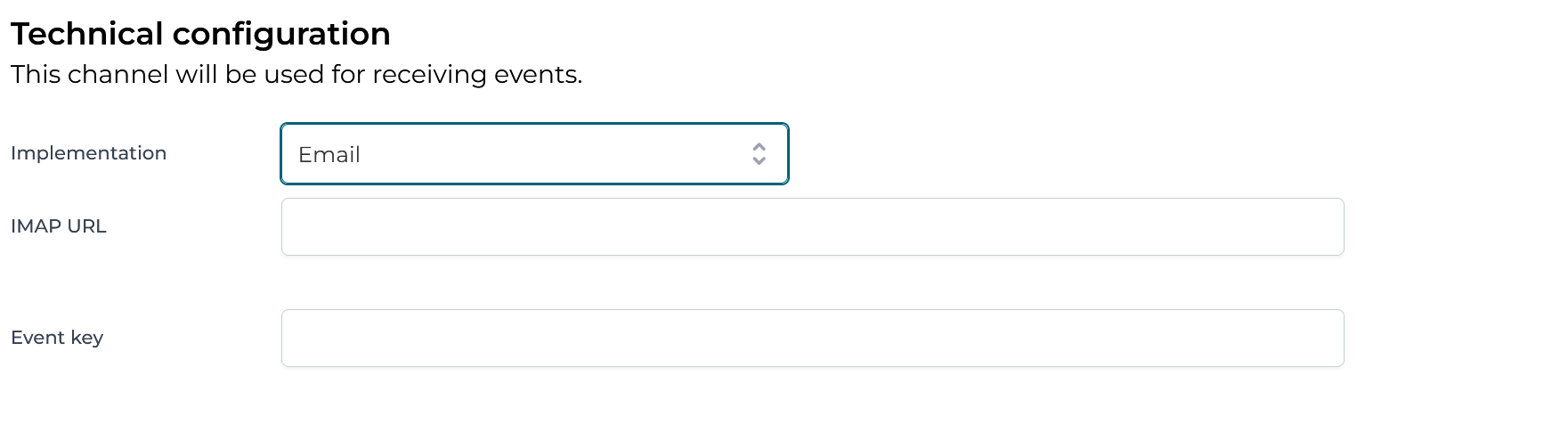 Email Inbound Channel Technical Configuration UI