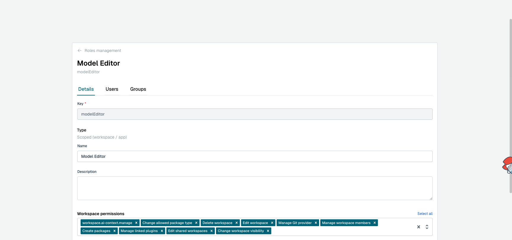 Custom role editor
