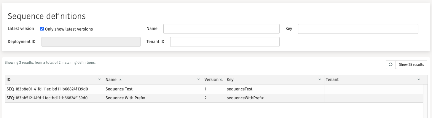 Sequence Definitions