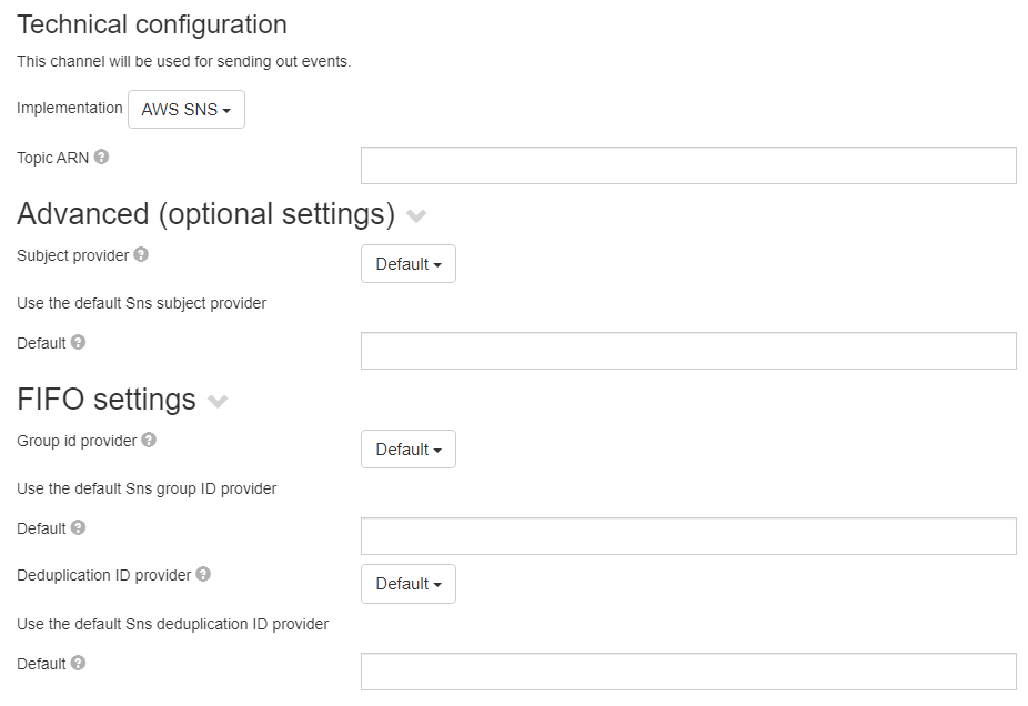 SNS Outbound Properties UI