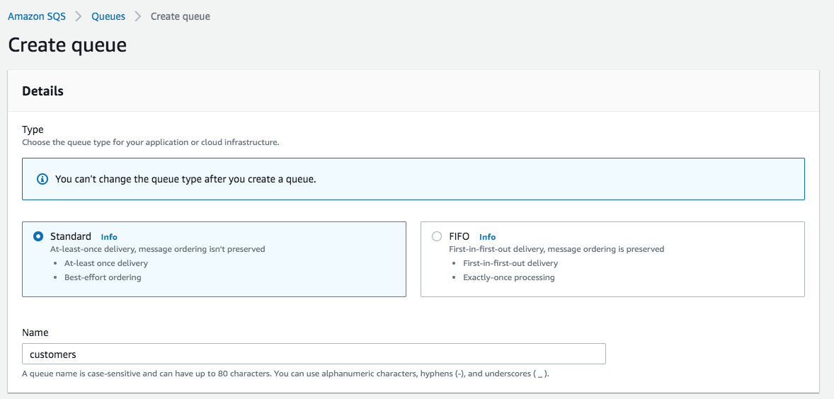 SQS Create Queue 2