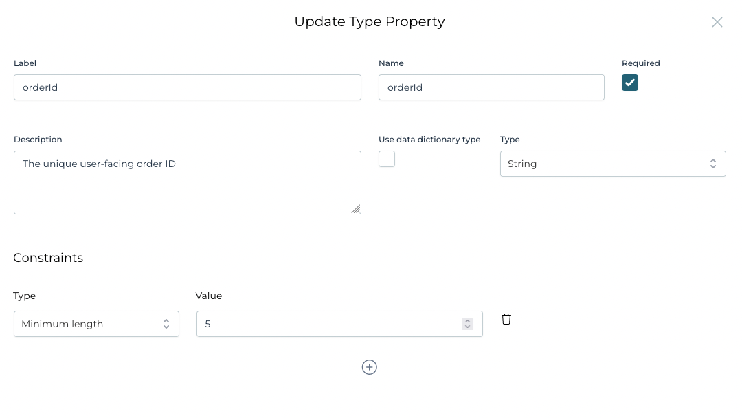 Data Dictionary Type Property Edit